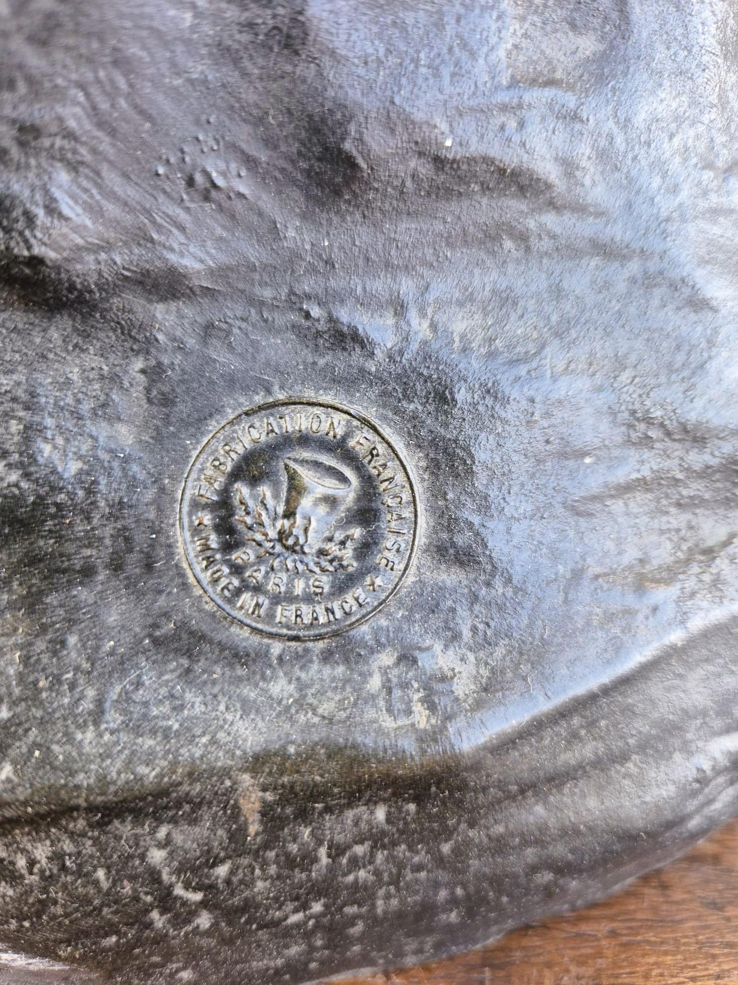 Zinc brut E Picault, Persée ou la naissance de Pegasus, sculpture signée, fin du 19e siècle en vente