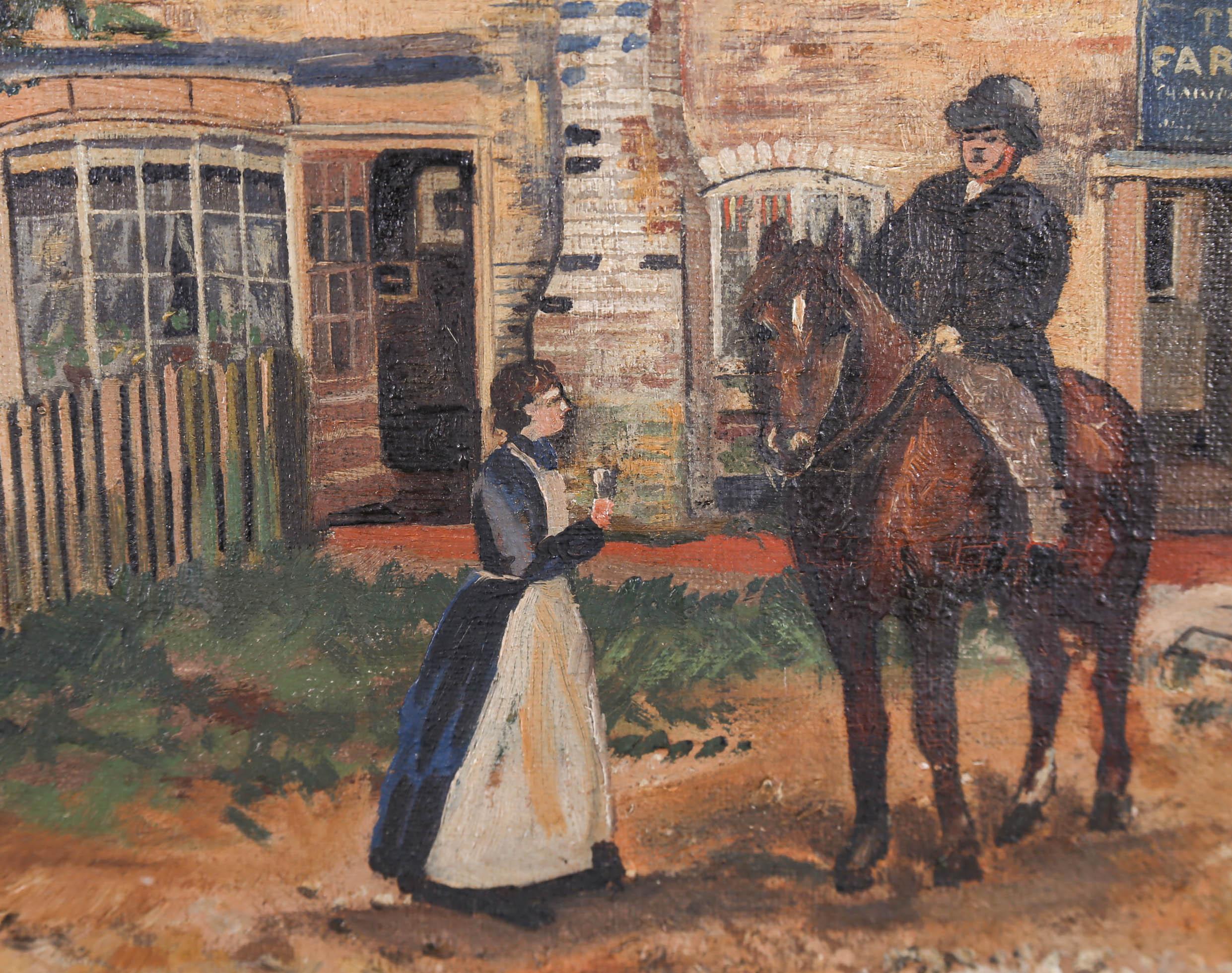 E. Poate - Folk Art 1889 Oil, The Farmers Inn, Catherington 2