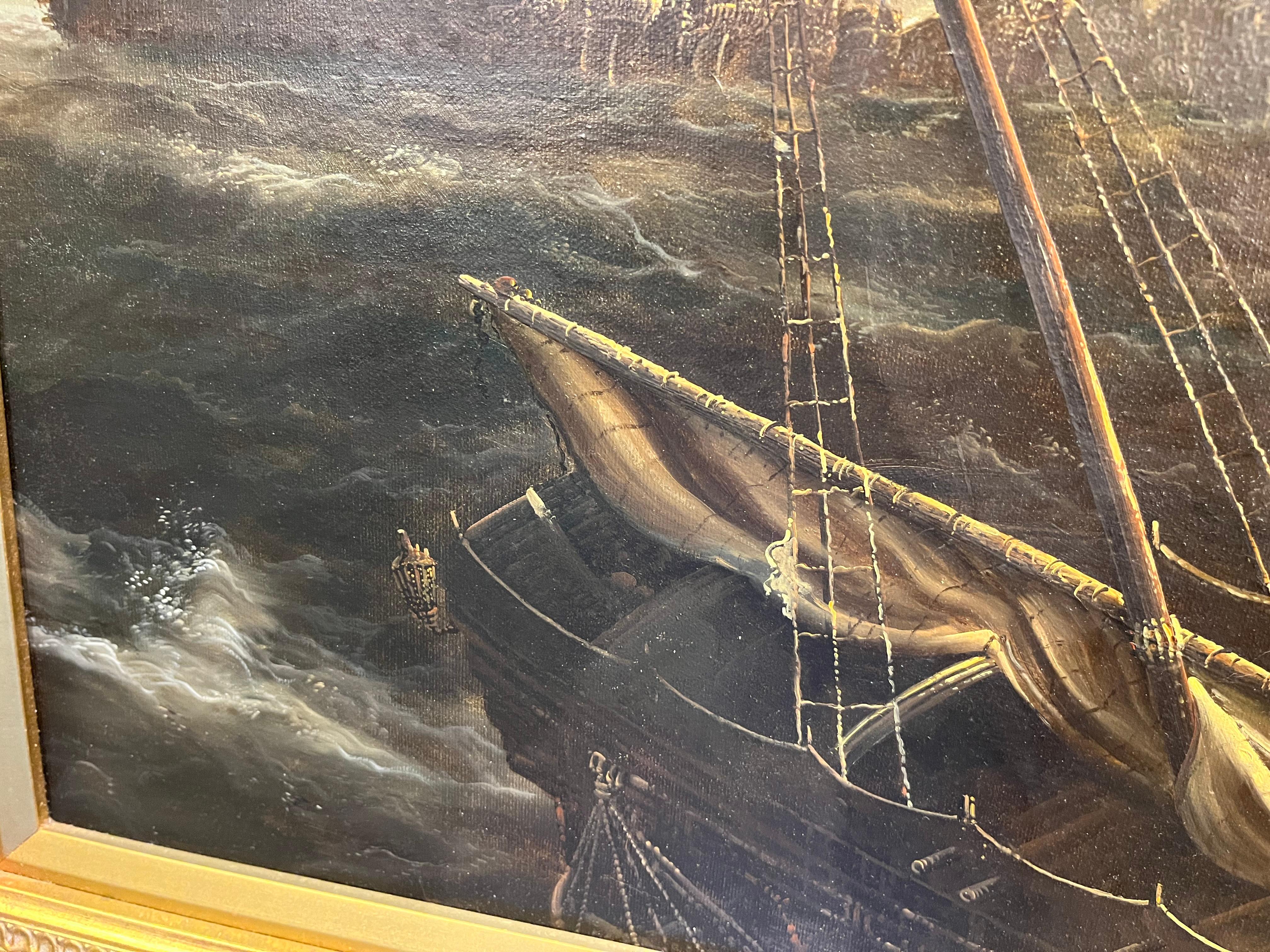 HUGE OIL PAINTING MARITIME SHIP MASTER PIECE 20th CENTURY

FINE RARE MARTINE PAINTING ORIGINAL

20th Century OLD MASTER STYLE OIL PAINTING GOLD GILT FRAME

By Similar $10,000 Premier Collection

NEW COLLECTION Of RARE PIECES OF OLD HISTORY

Good