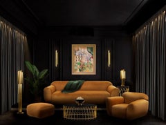 Abstract Cityscape Cubist Oil on Canvas Painting by E. Pullman