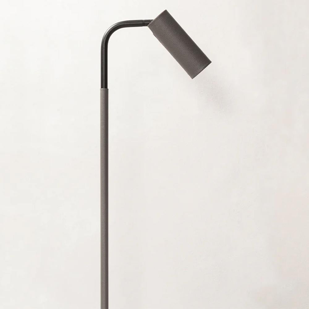 Hand-Crafted E-Reader Grey Floor Lamp For Sale