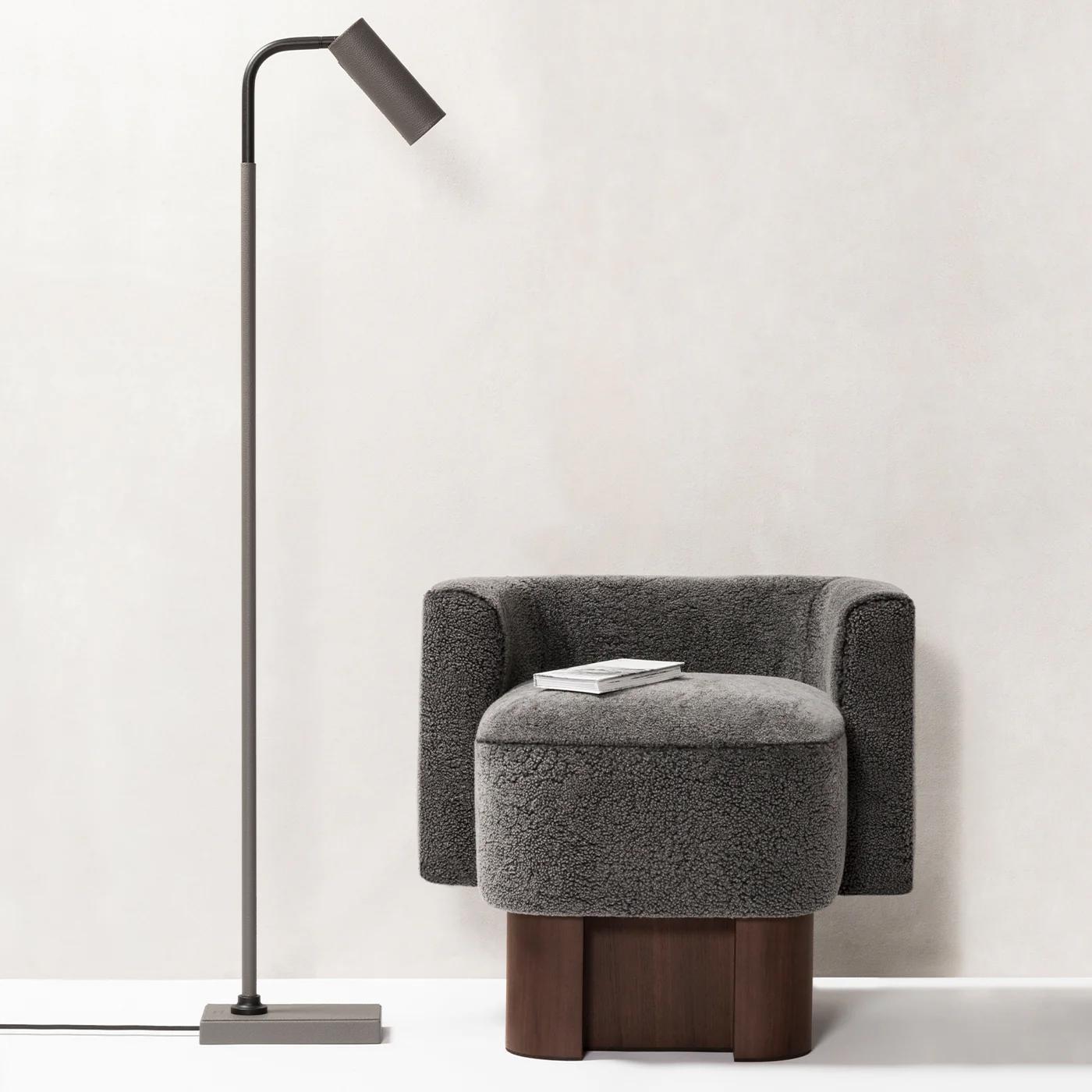 Contemporary E-Reader Grey Floor Lamp For Sale