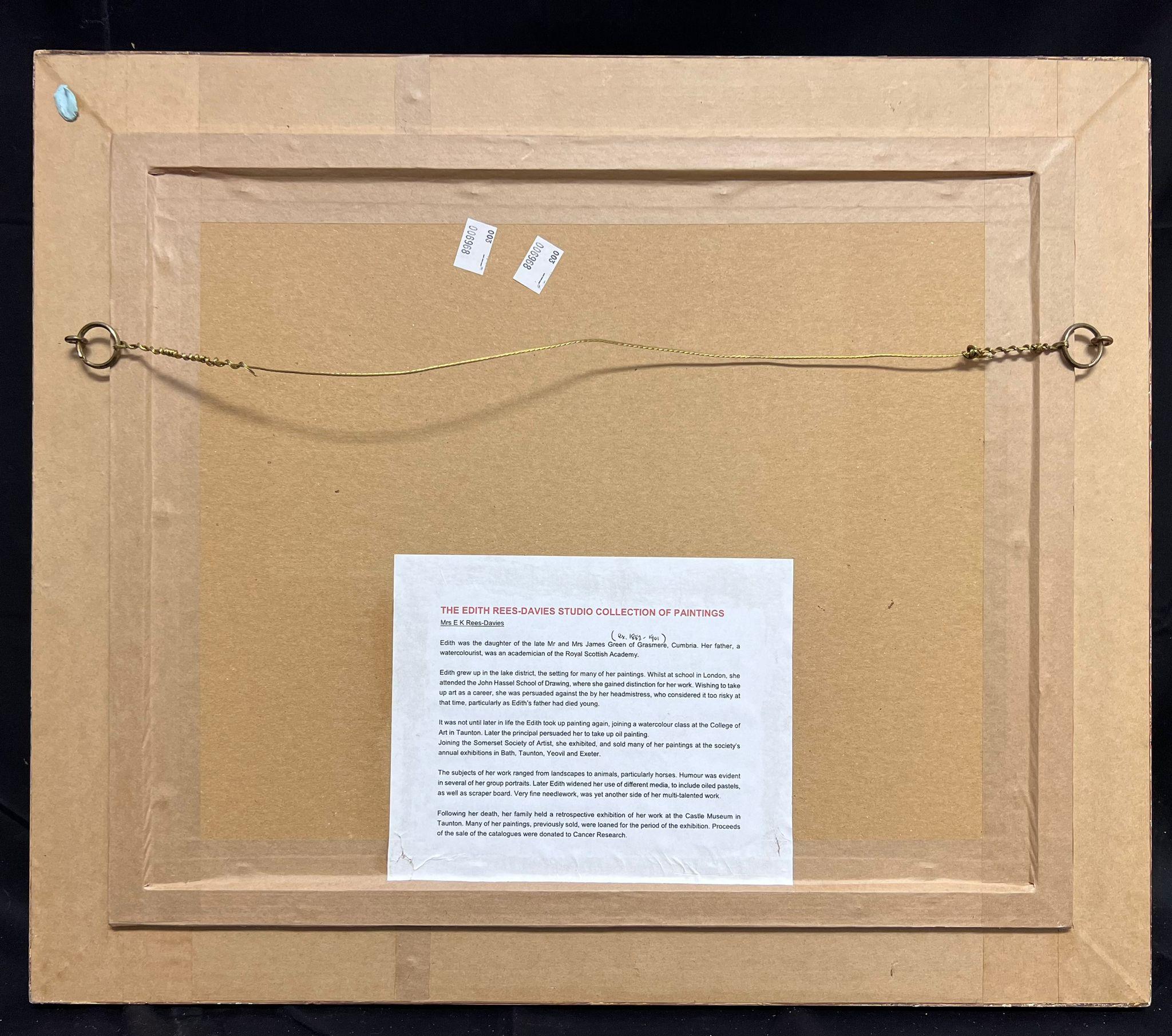 Peinture à l'huile d'art sportif britannique représentant des chevaux de chasse et des maisons détruisant un Brook 10