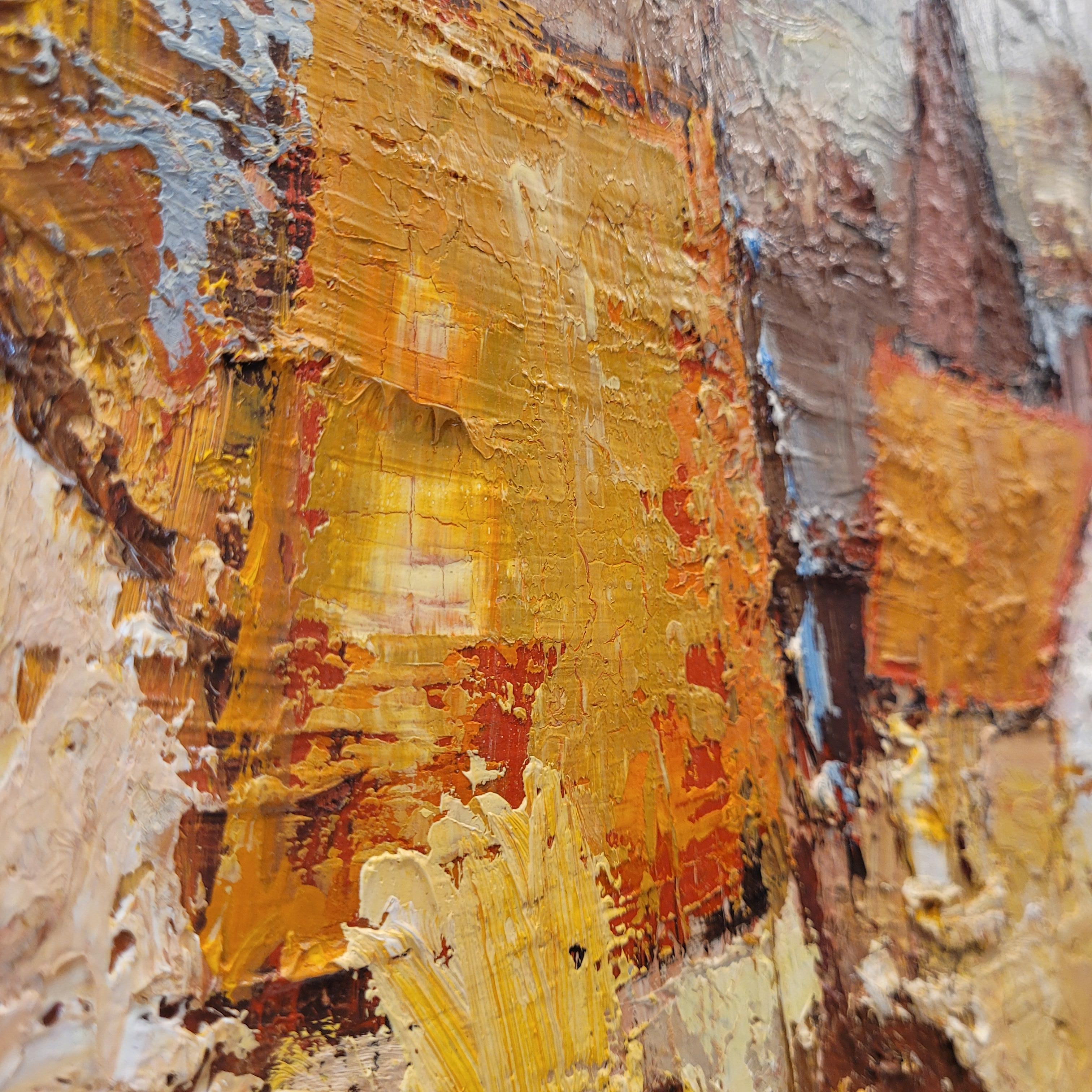 Öl auf Leinwand Französischer Expressionist Elsässisches Dorf von E. Ritter Frankreich im Angebot 10
