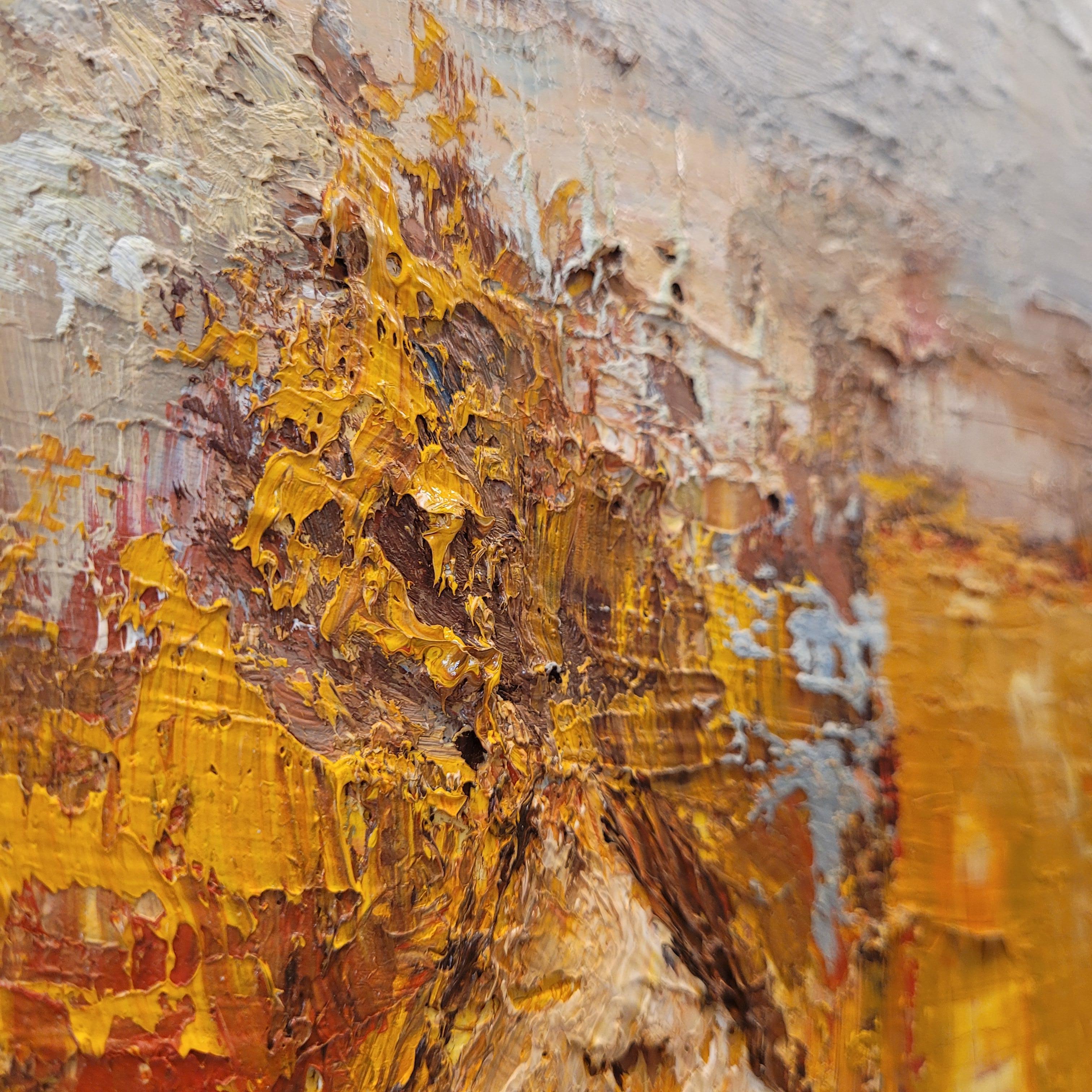 Öl auf Leinwand Französischer Expressionist Elsässisches Dorf von E. Ritter Frankreich im Angebot 12