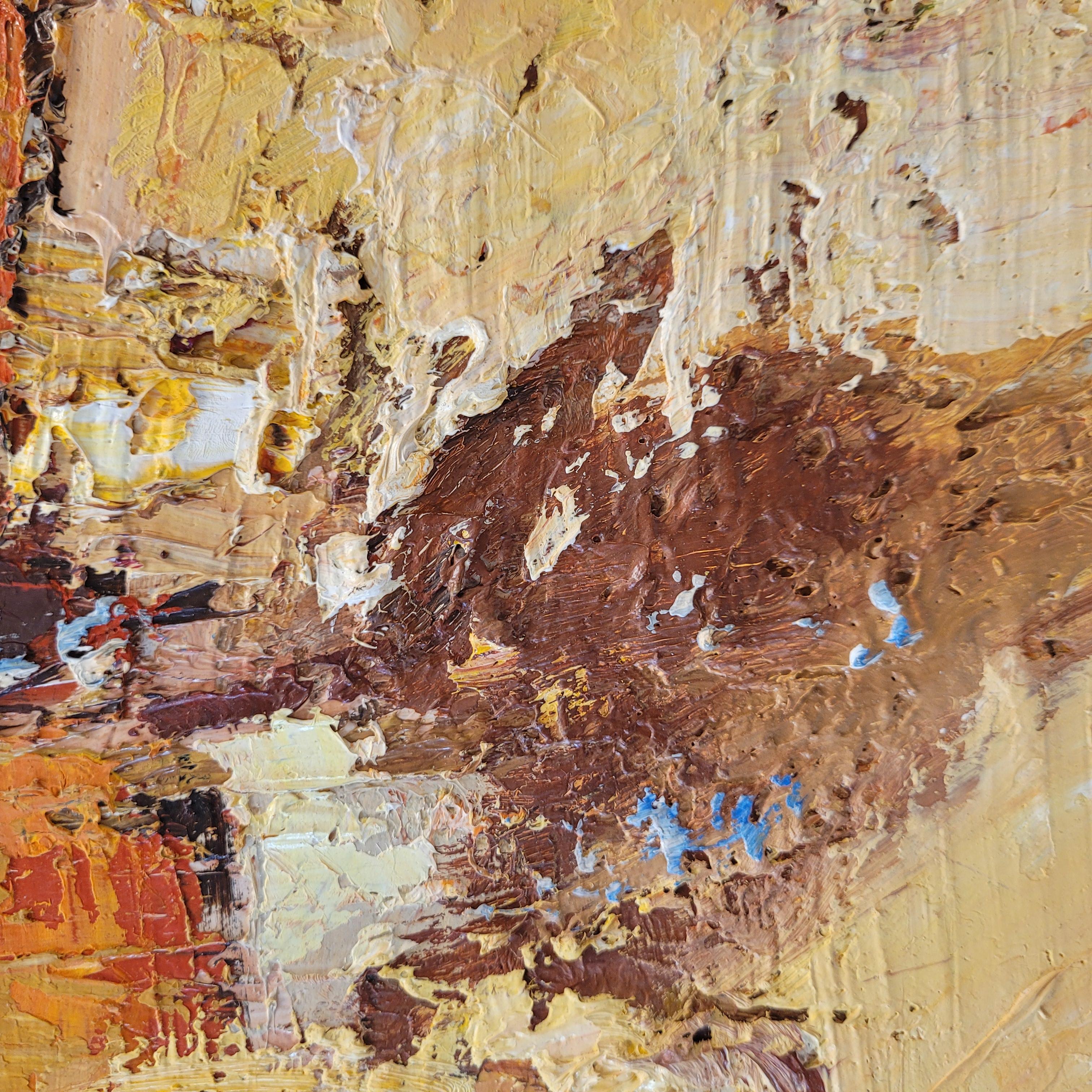 Öl auf Leinwand Französischer Expressionist Elsässisches Dorf von E. Ritter Frankreich im Angebot 14