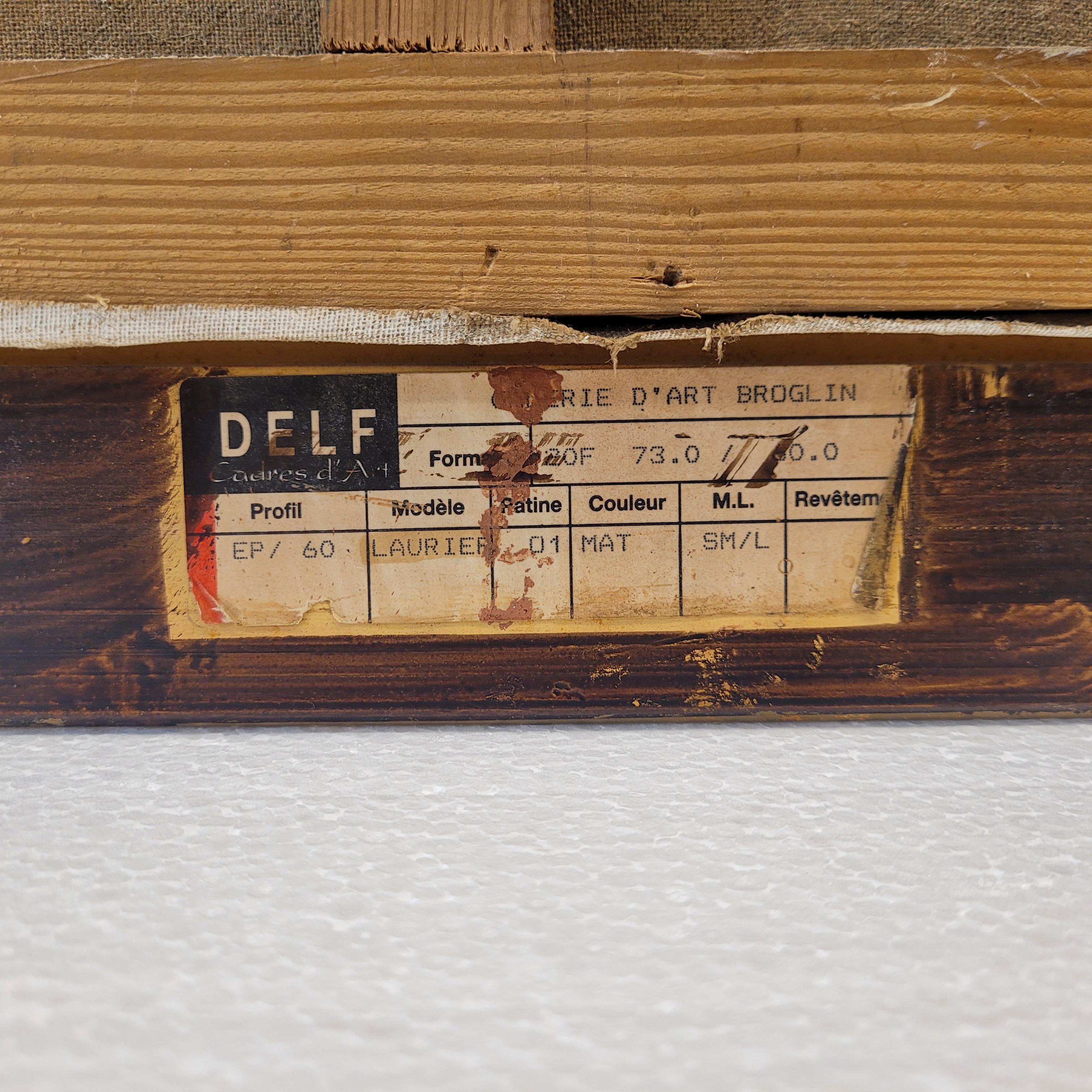 Öl auf Leinwand Französischer Expressionist Elsässisches Dorf von E. Ritter Frankreich im Angebot 17