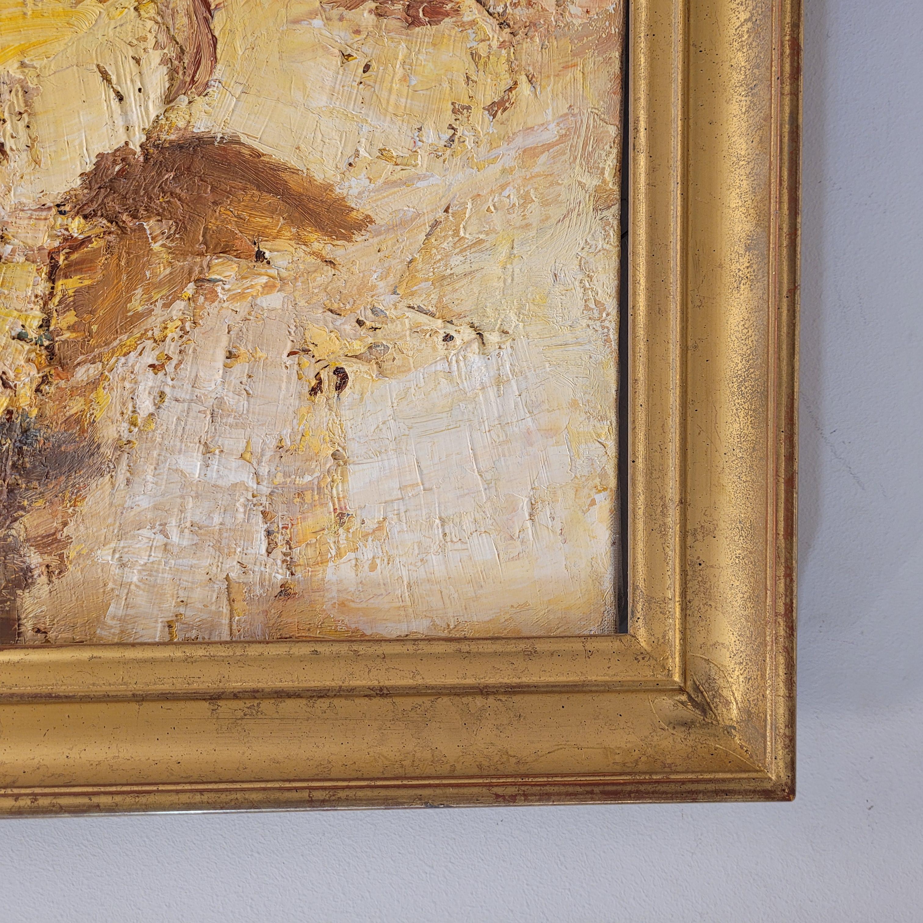 Öl auf Leinwand Französischer Expressionist Elsässisches Dorf von E. Ritter Frankreich im Angebot 5