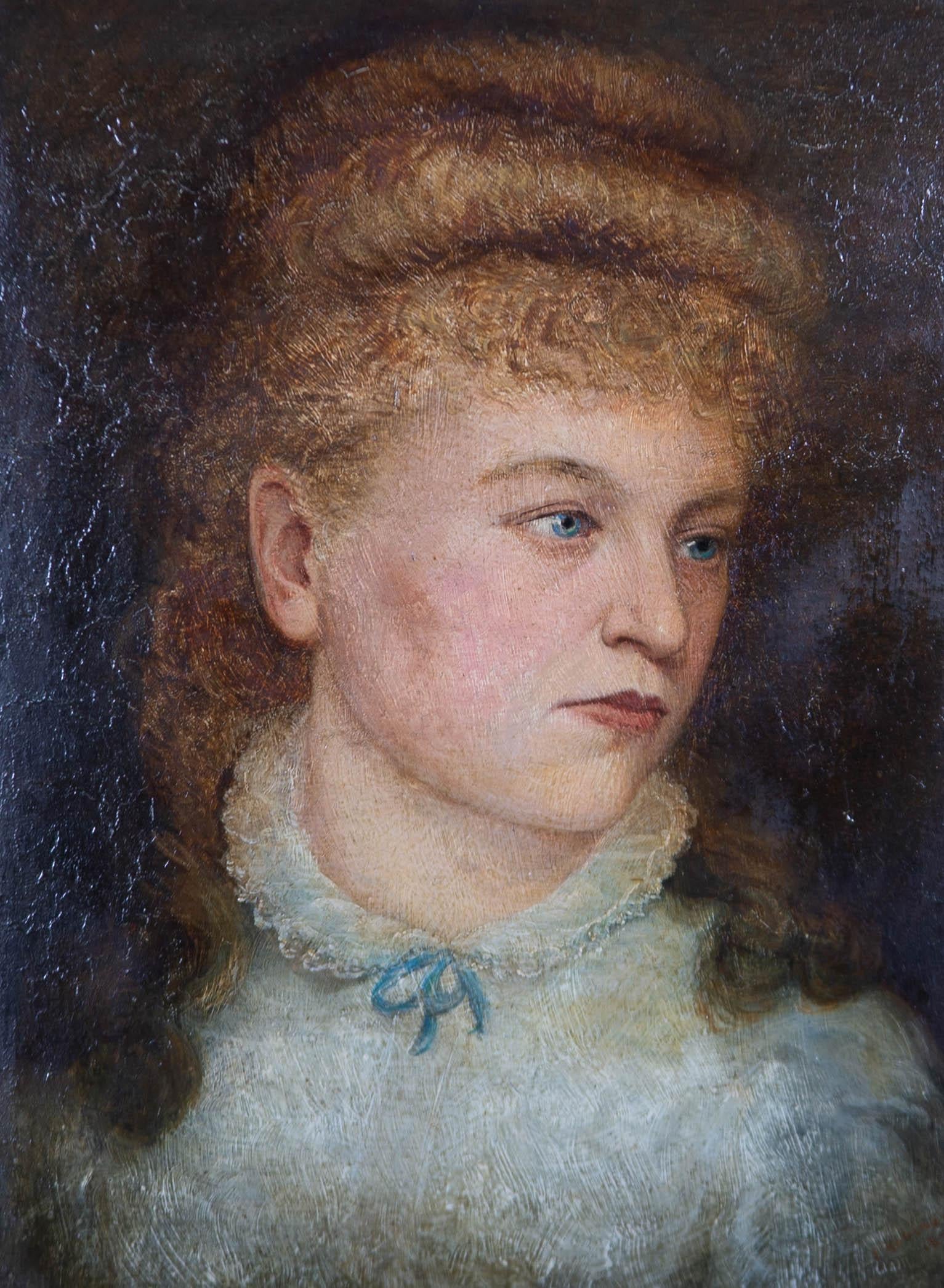 E. Robinson - 1870 Olio, Giovane bellezza vittoriana in vendita 2