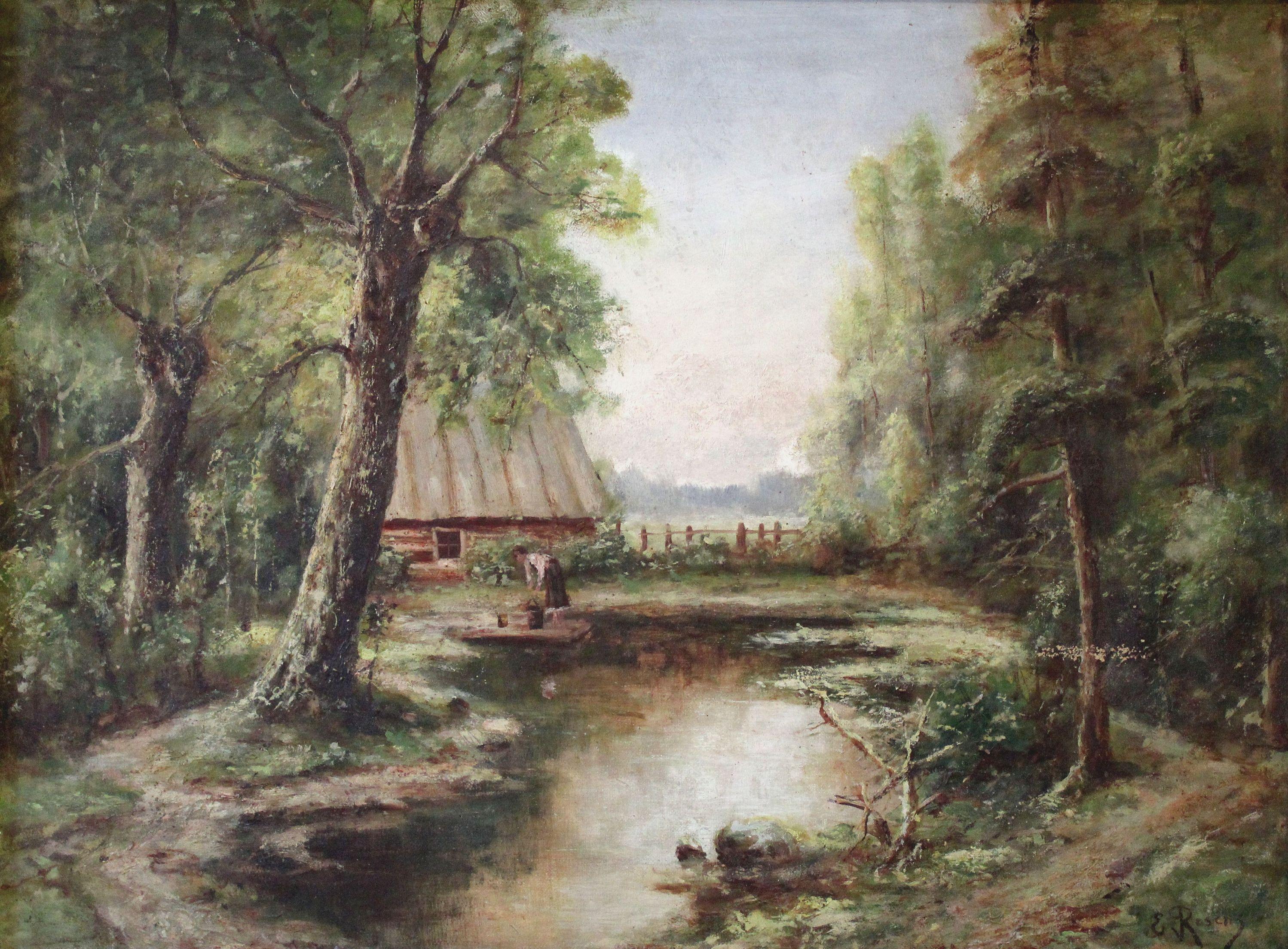 Landscape. Oil on canvas, 54x73 cm - Painting by E. Rosens 