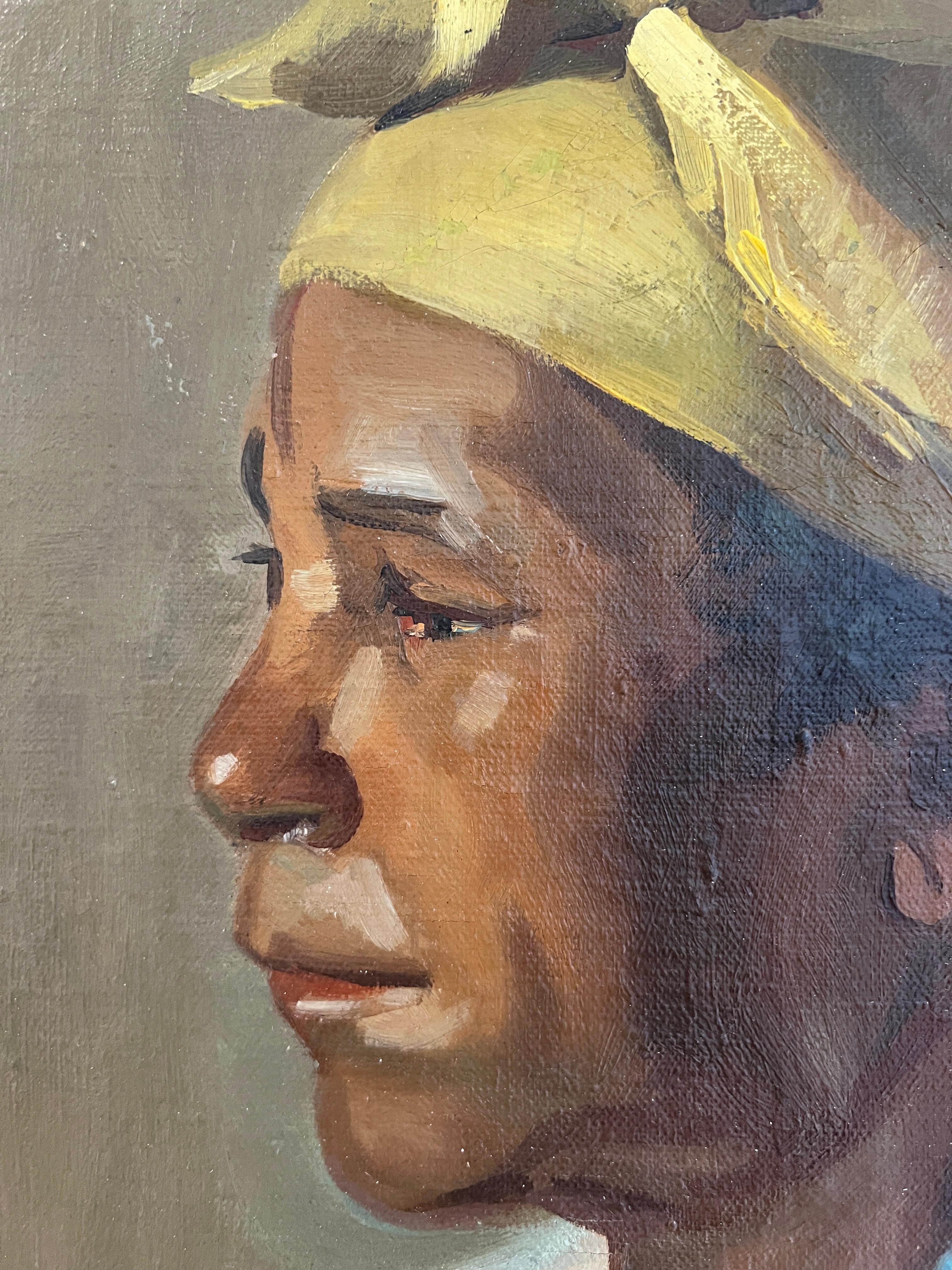 Donna con turbante giallo 3