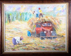 E. Rudo - Framed 1992 Oil, Harvest