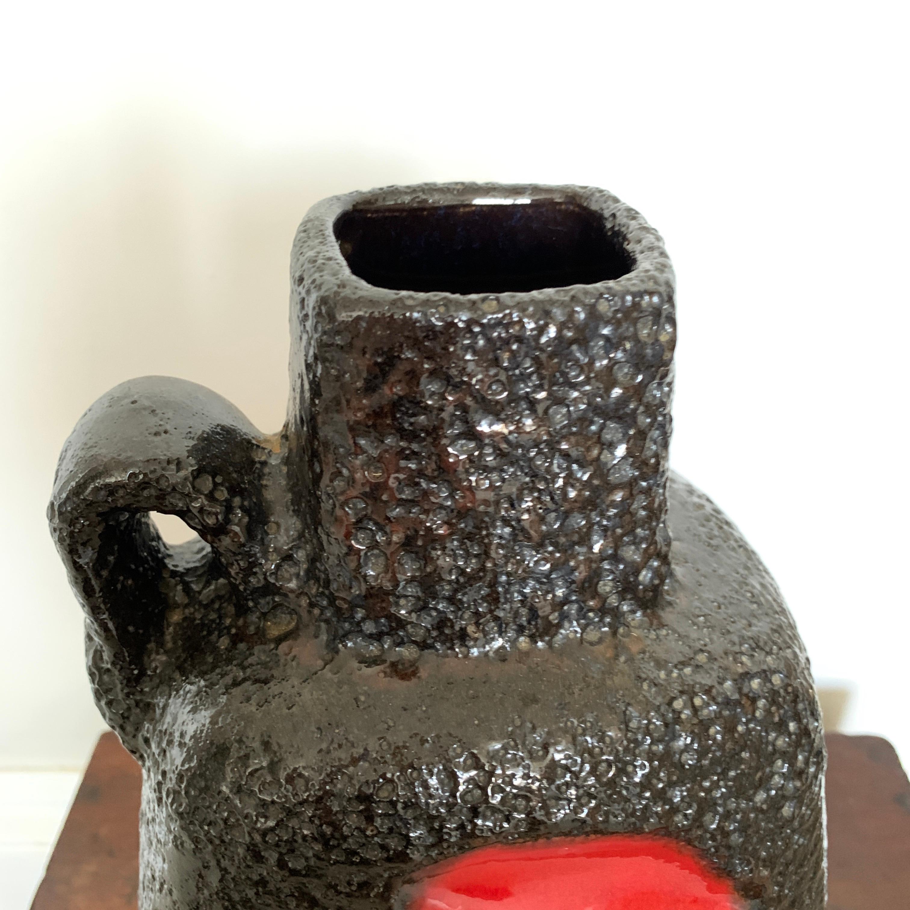 E S Keramik Fett-Lava-Vase:: Westdeutschland (Deutsch) im Angebot