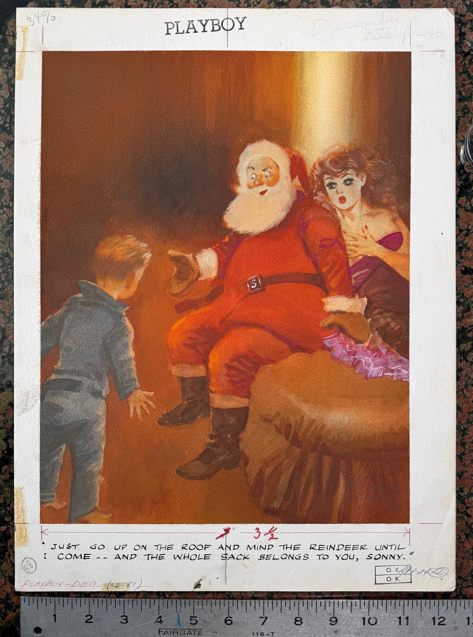 Le Santa Claus Sexy Playboy, premier illustrateur afro-américain, Elmer Simms en vente 2