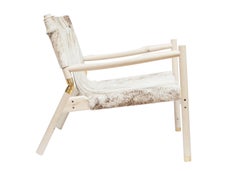 E Slung Leder-Loungesessel Holly & Grau Brindle Hide von Erickson Aesthetics