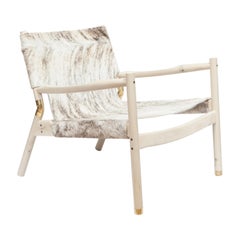 EÆ Slung Leather Lounge Chair Holly & Grey Brindle Hide by Erickson Aesthetics