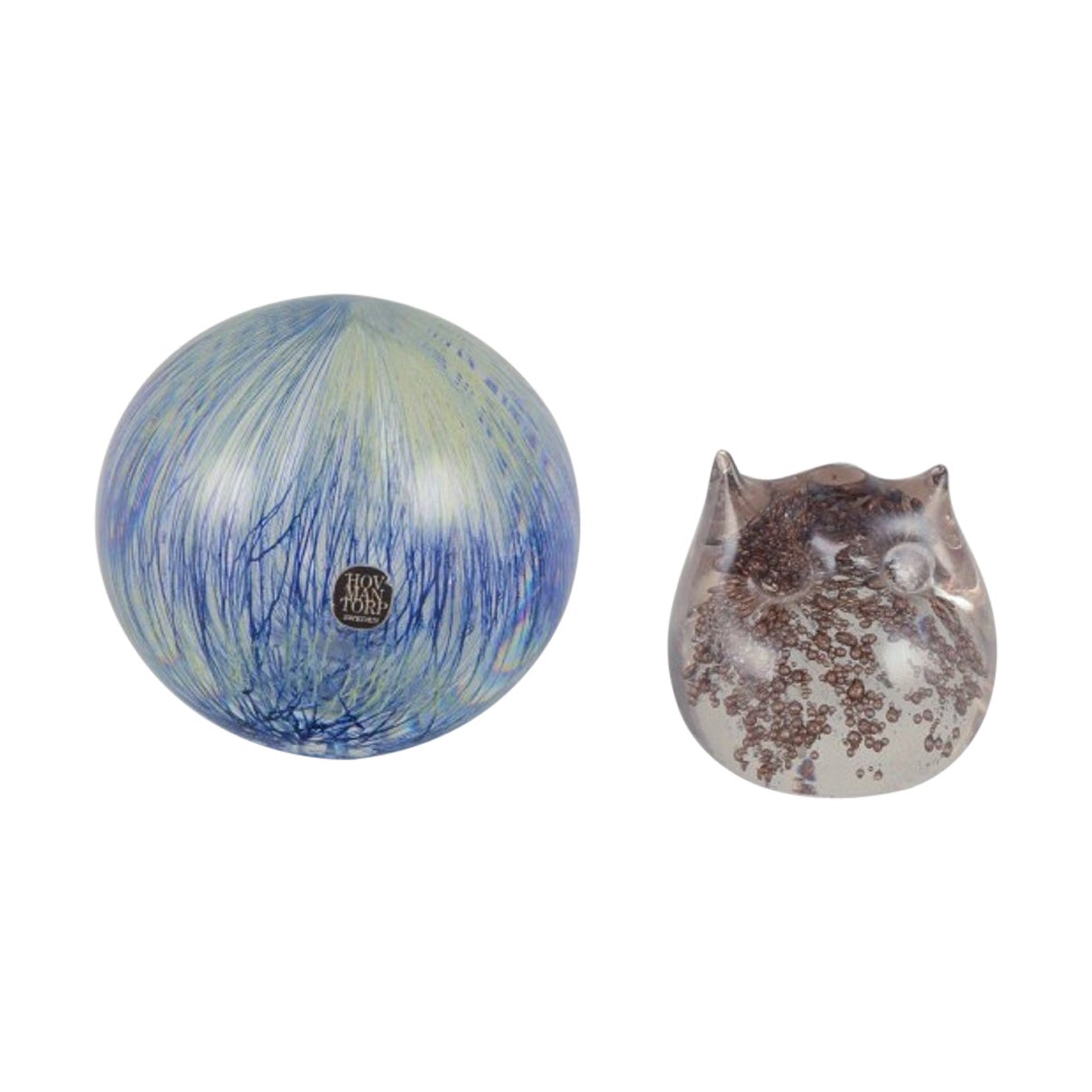 E. Söderberg for Hovmantorp, and Muurla, Finland. Two sculptures in art glass