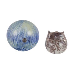 E. Söderberg for Hovmantorp, and Muurla, Finland. Two sculptures in art glass