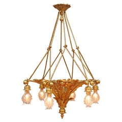 Antique E. Soleau, "Poppy" Chandelier, France, circa 1900
