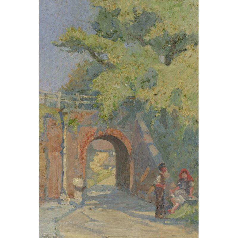 E. Stamp - Olio del XX secolo incorniciato, L'arco di Causey in vendita 1