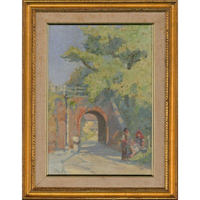 Landscape Painting E. Stamp - Estampille E. - Huile encadrée du 20ème siècle, L'arc du Causey