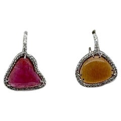 E-TG-18K - 18K pendants d'oreilles en or et toumaline