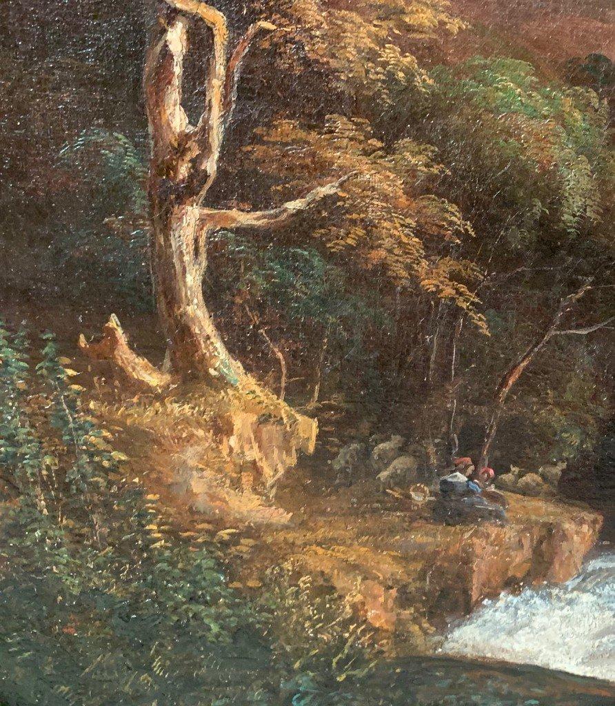 Paysage Fluvial Animé E Thevenet 1853 en vente 2