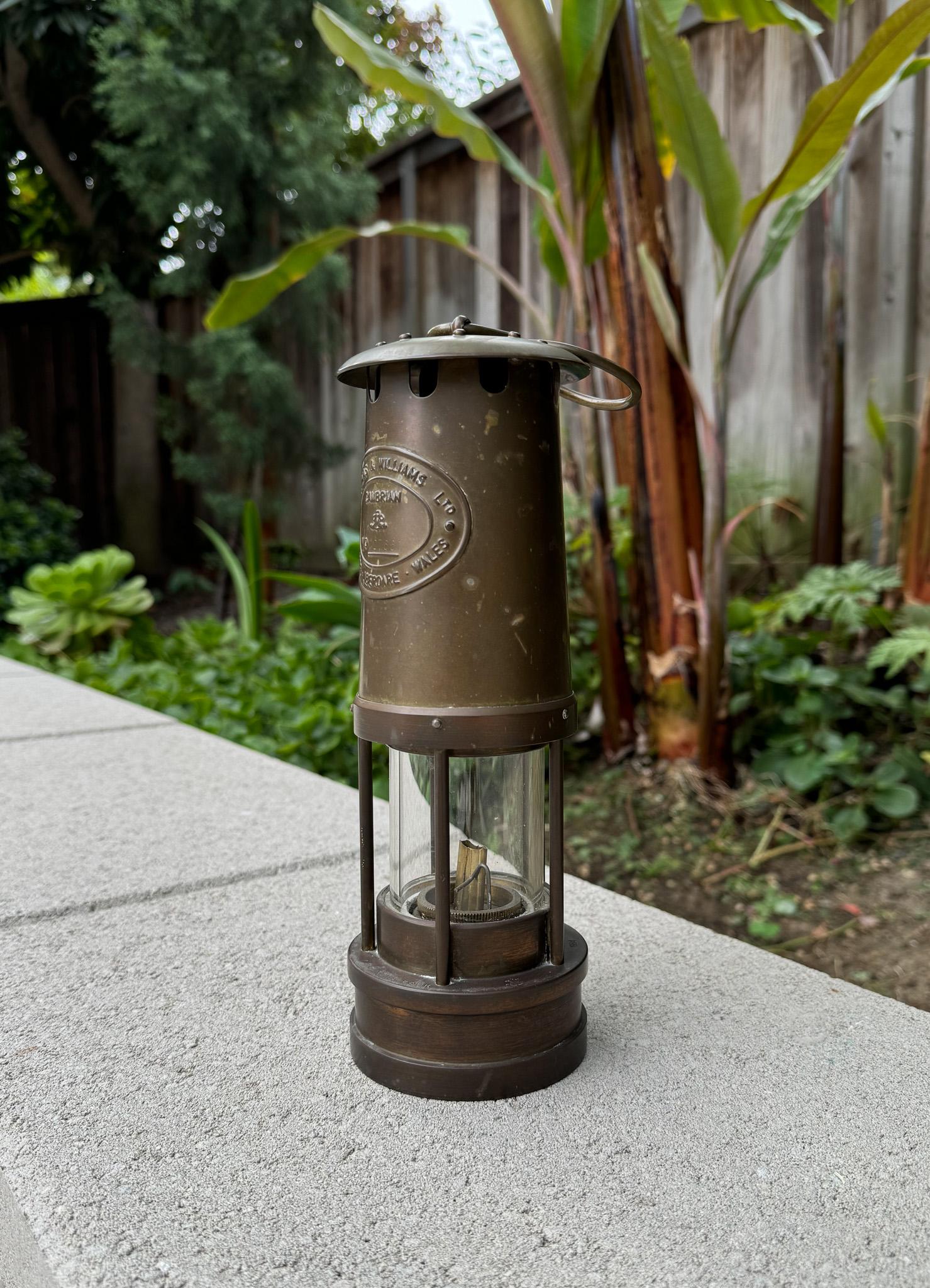 20th Century E. Thomas & Williams Brass Minors Lamp, United Kingdom, 1984 For Sale