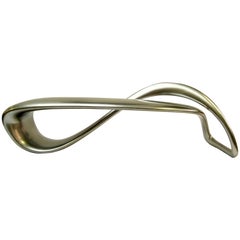 E-Turn, Chrome Fibreglass Sculptural Bench Seat in Chrome by Brodie Neill