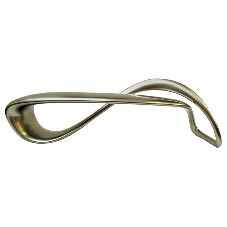 E-Turn, Chrome Fibreglass Sculptural Bench Seat in Chrome by Brodie Neill