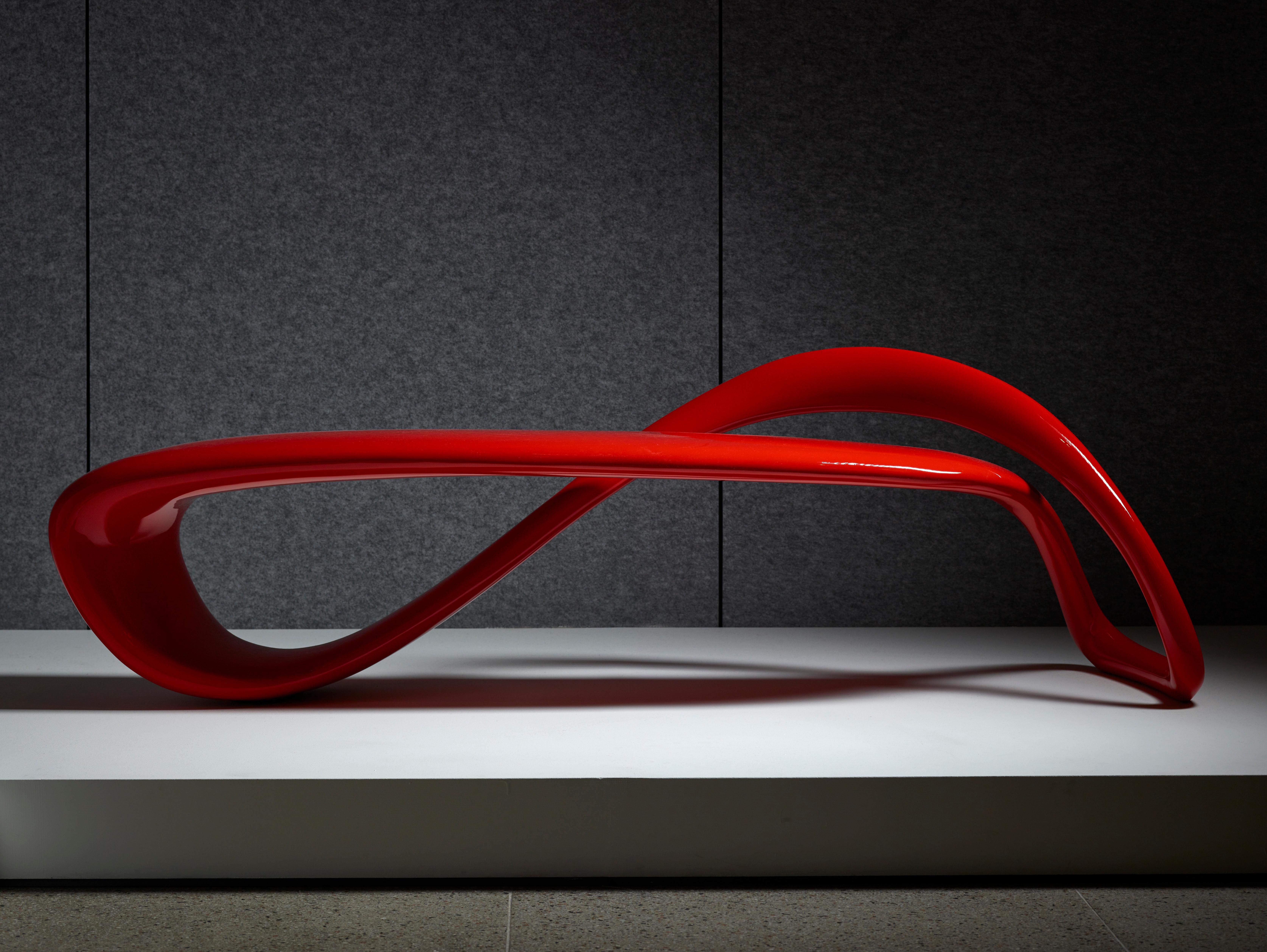 Minimalist E-Turn, Lacquered Fibreglass Sculptural Bench Seat by Brodie Neill For Sale