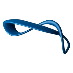 E-Turn, Lacquered Fibreglass Sculptural Bench Seat in Blue by Brodie Neill