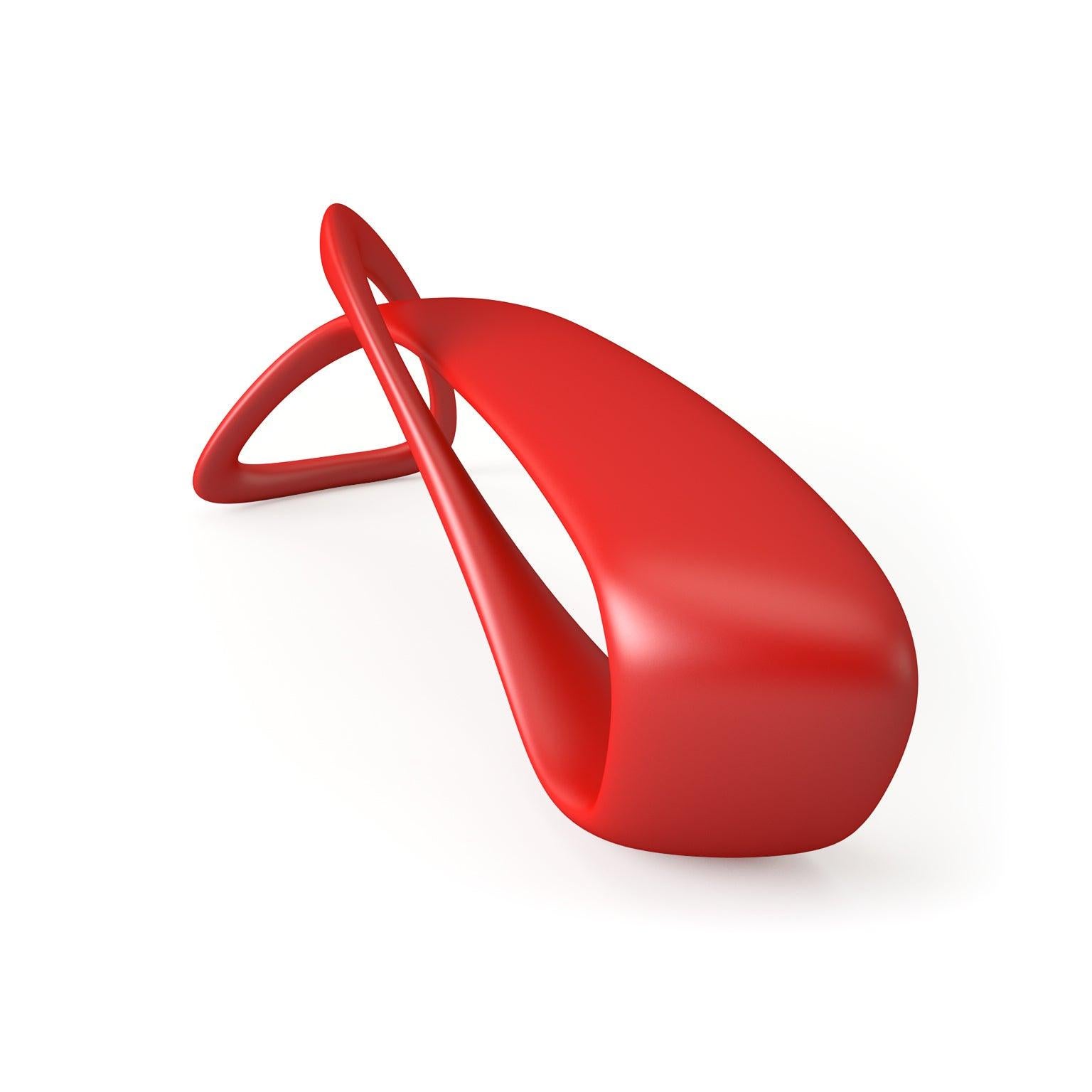 Skulpturale E-Turn-Bank aus lackiertem Fiberglas in Rot von Brodie Neill, E-Turn (Minimalistisch) im Angebot