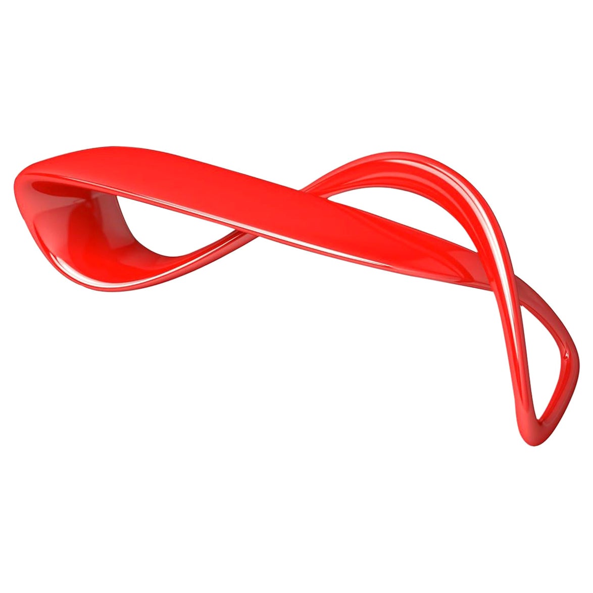 E-Turn, Lacquered Fibreglass Sculptural Bench Seat in Red by Brodie Neill