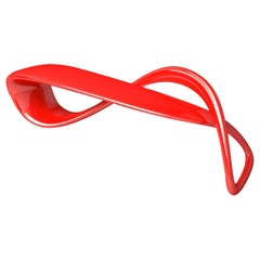 E-Turn, Lacquered Fibreglass Sculptural Bench Seat in Red by Brodie Neill