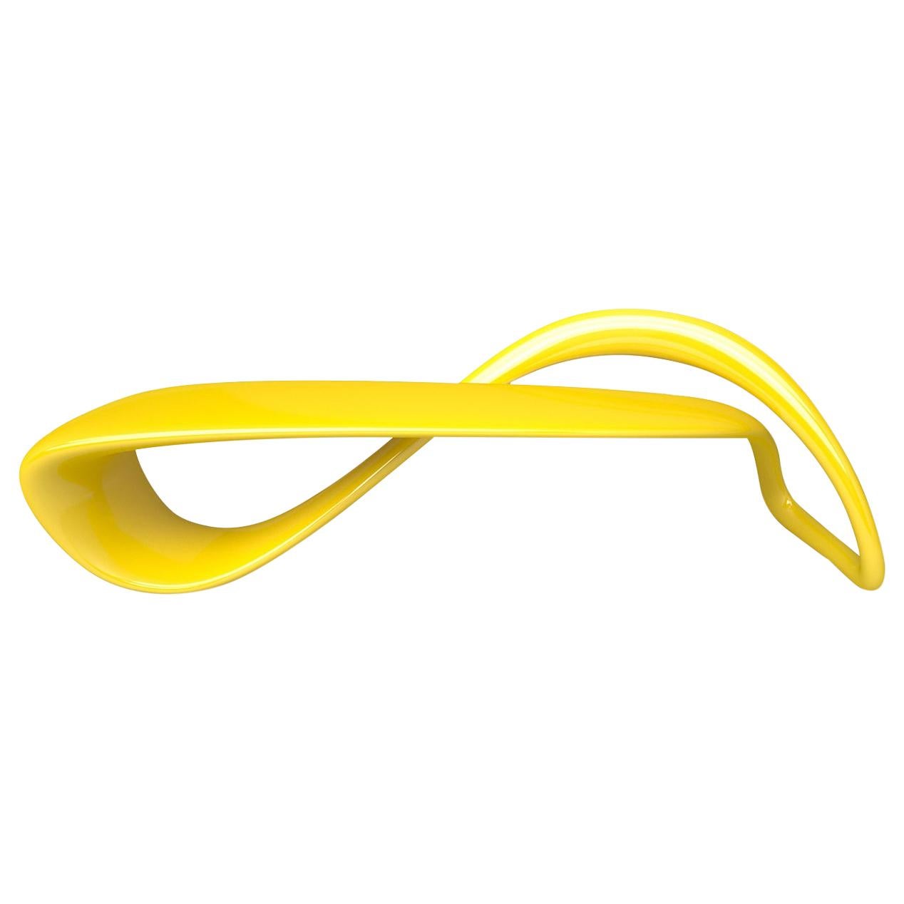 E-Turn, Lacquered Fibreglass Sculptural Bench Seat in Yellow by Brodie Neill