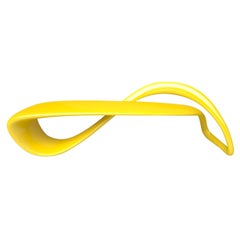 E-Turn, Lacquered Fibreglass Sculptural Bench Seat in Yellow by Brodie Neill