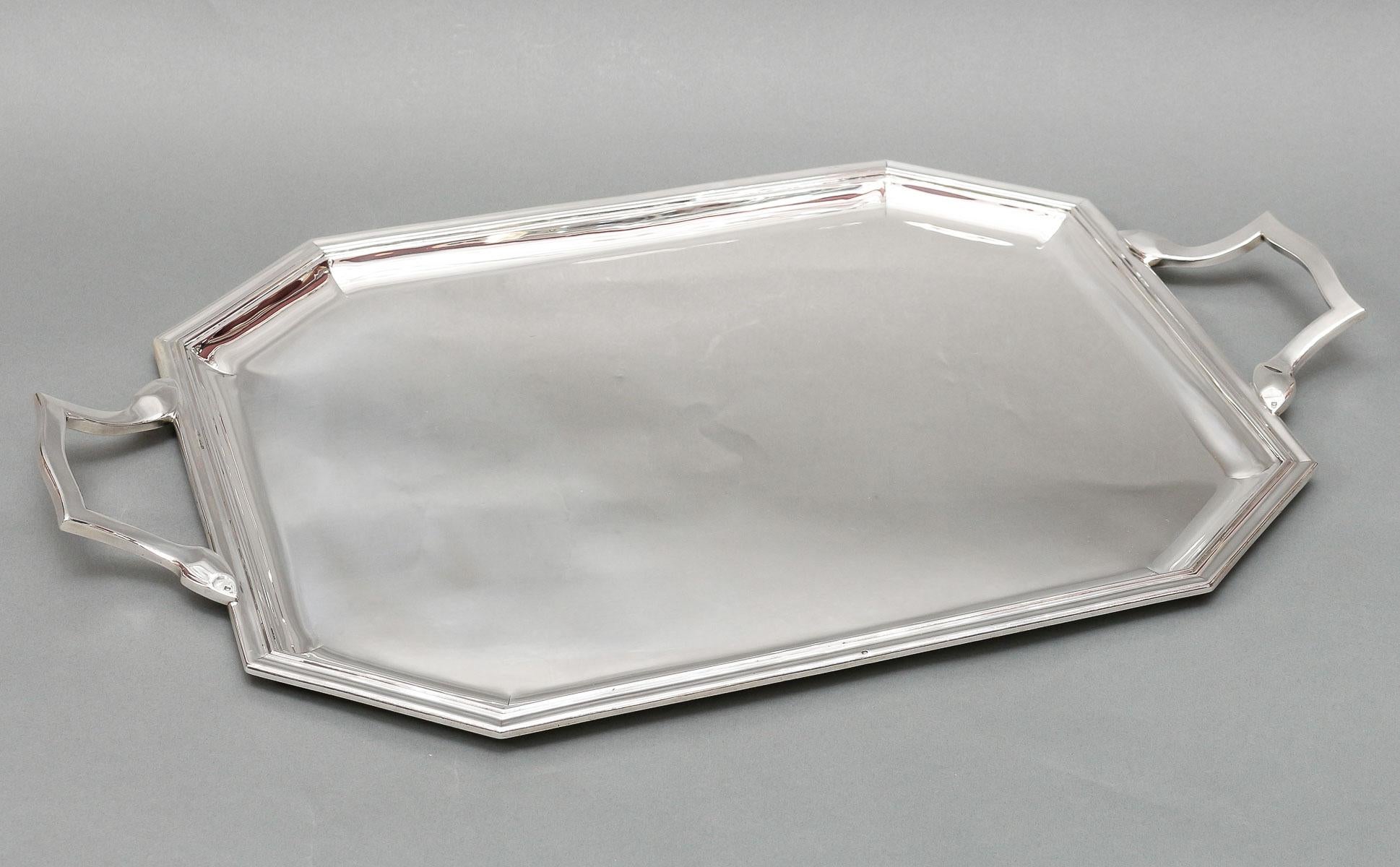 E. Vabre – art deco solid silver tray circa 1930 For Sale 5