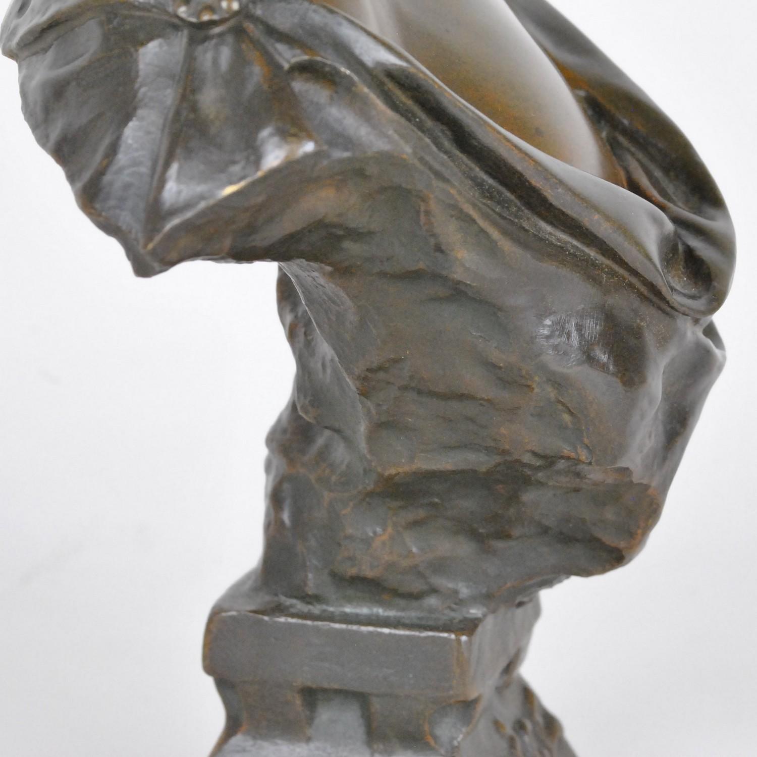 E Villanis, Lucretia, Signed Bronze Bust, Early 20th Century 5