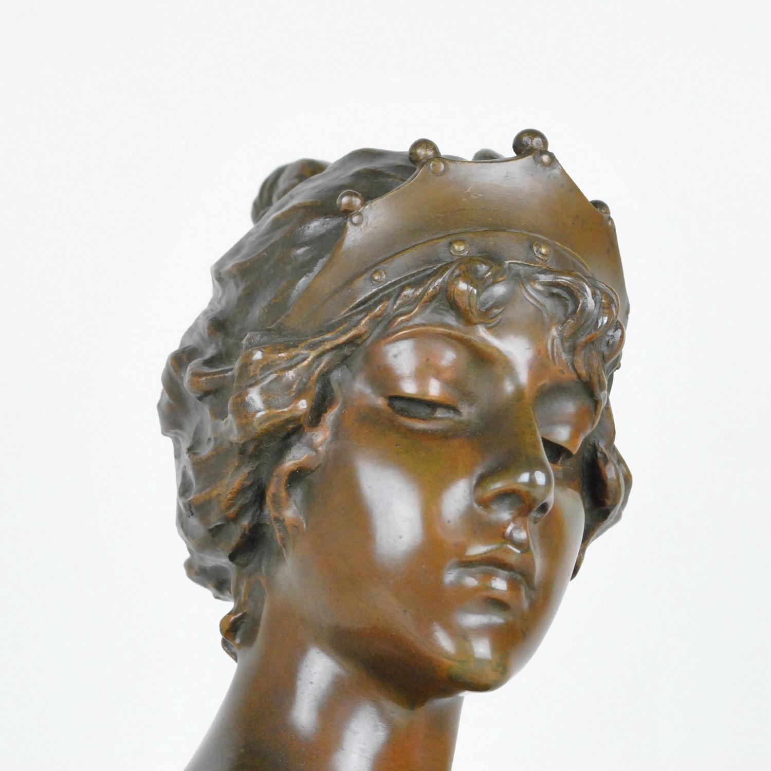 E Villanis, Lucretia, Signed Bronze Bust, Early 20th Century 3