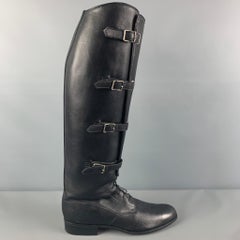 E. VOGEL Size 11 Black Leather Belted Custom Boots