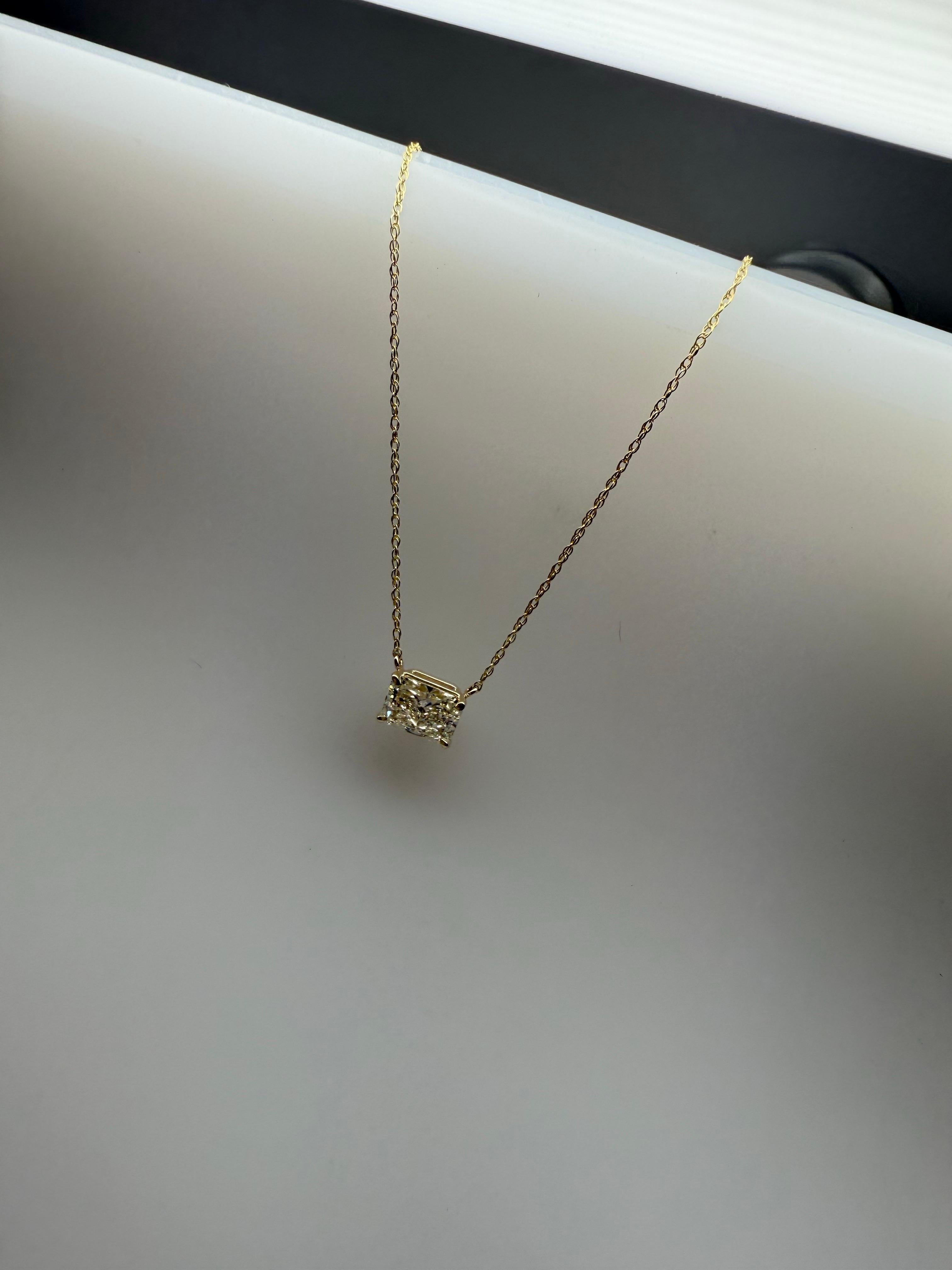 E VS2 Radiant Diamant-Anhänger Halskette 14KT Gelbgold im Zustand „Neu“ im Angebot in Boca Raton, FL