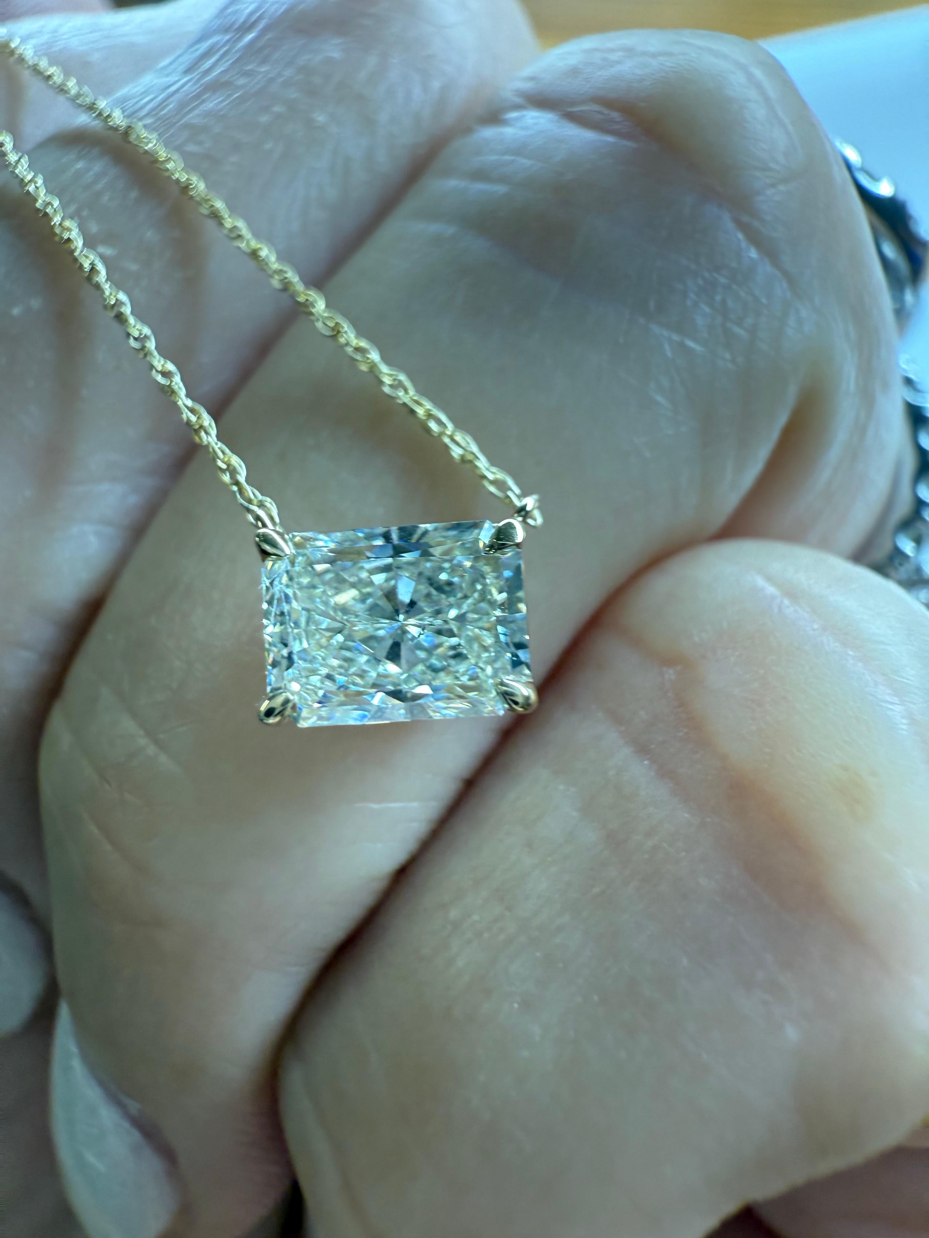 E VS2 Radiant Diamant-Anhänger Halskette 14KT Gelbgold im Angebot 2