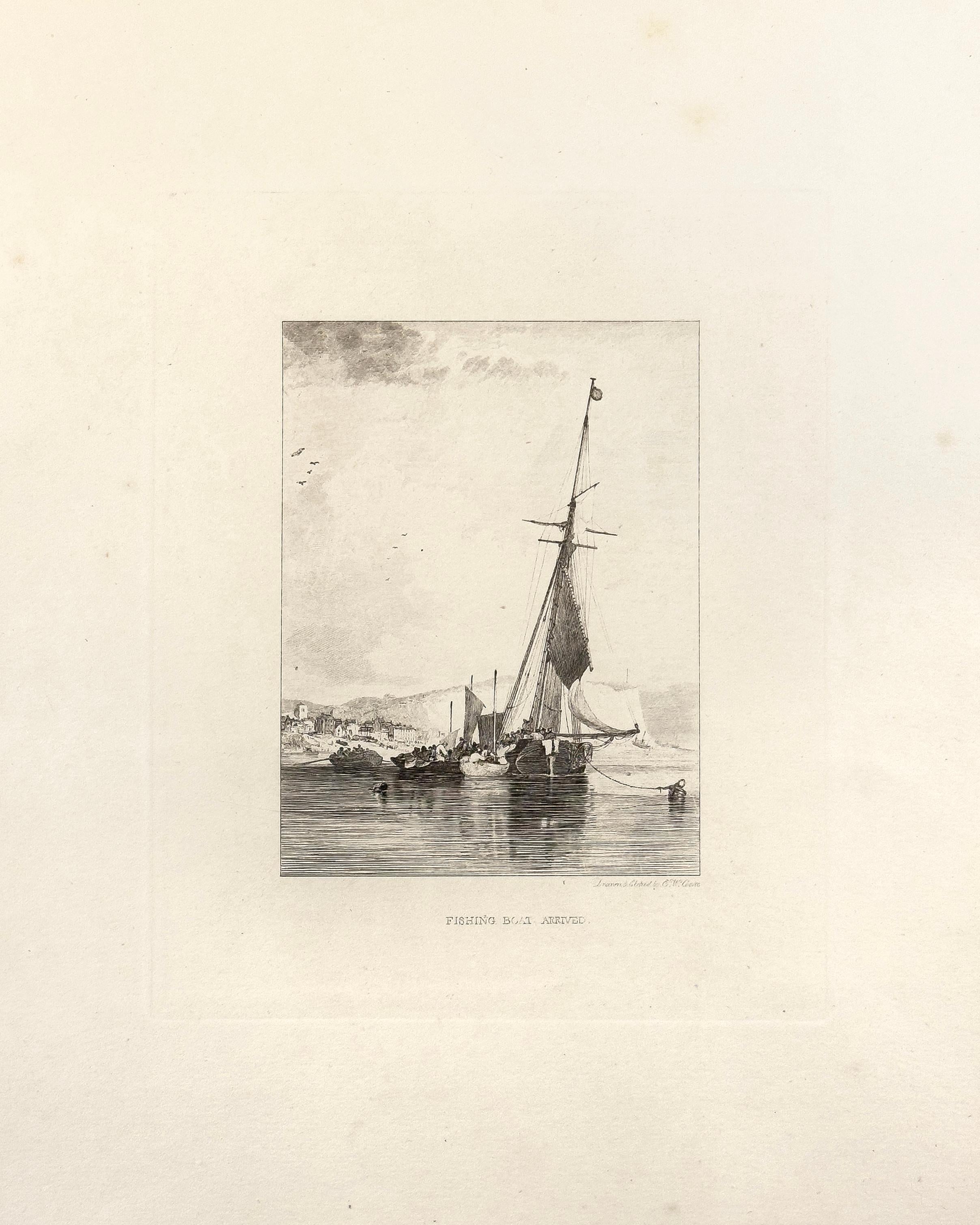 E. W. Cooke Landscape Print - 02: Fishing Boat Arrived