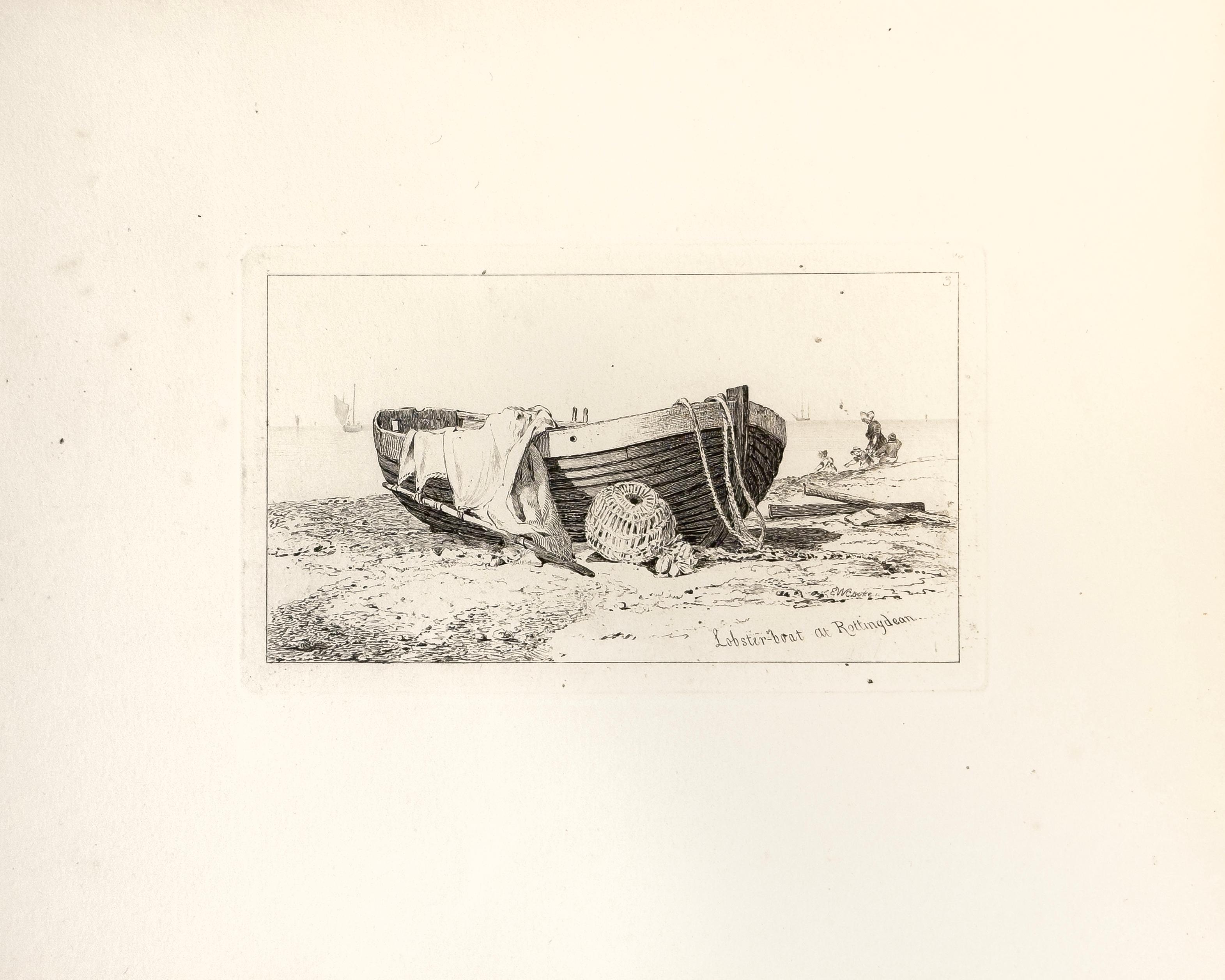 E. W. Cooke Print - 12: Lobster-boat at Rottingdean