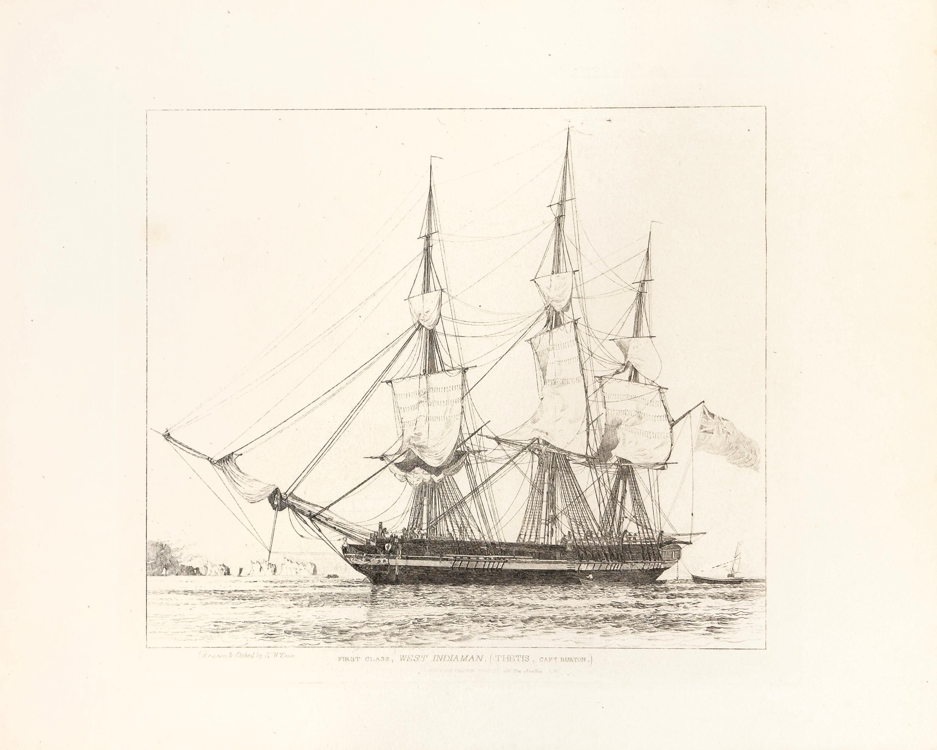 E. W. Cooke Landscape Print - 15: West Indiaman