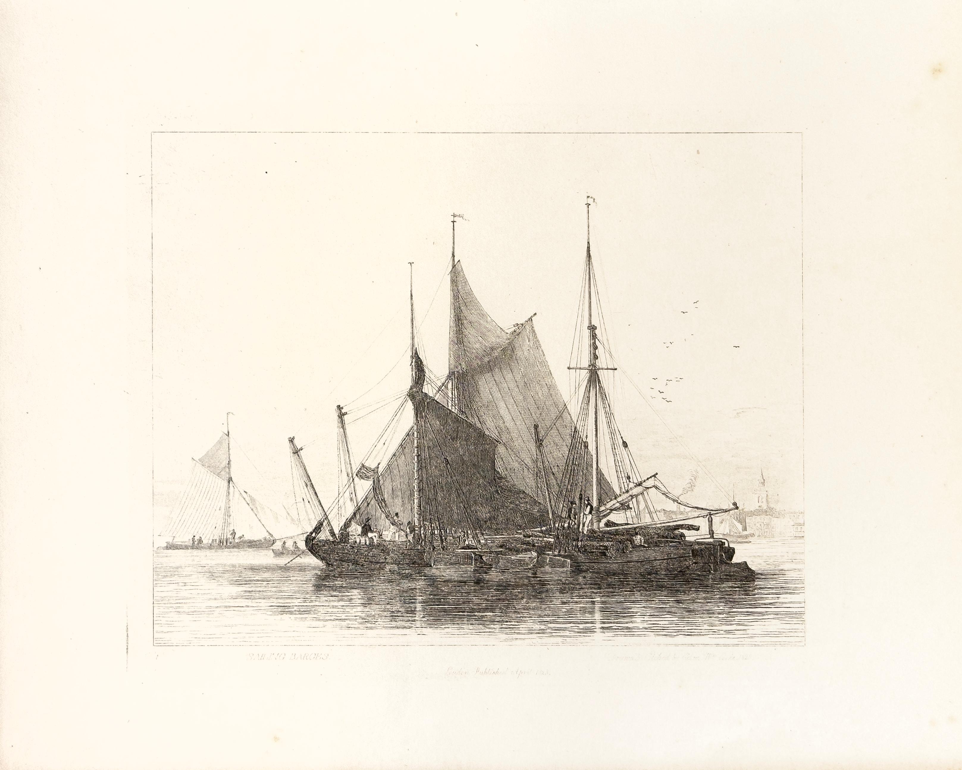 E. W. Cooke Landscape Print - 50: Sailing Barges