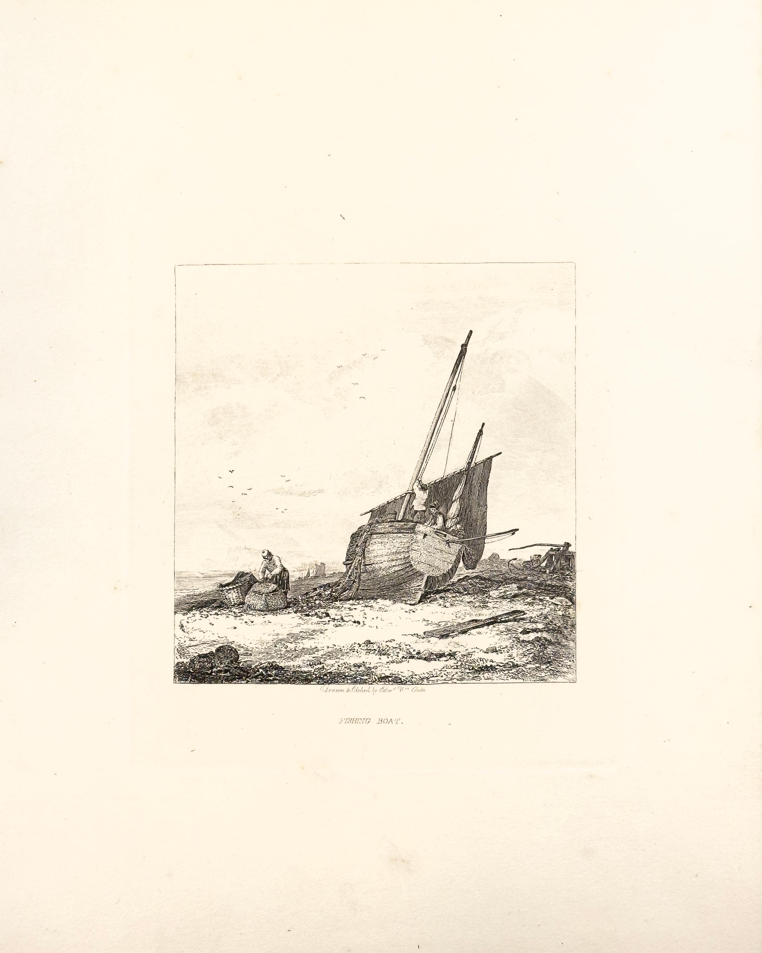E. W. Cooke Landscape Print - 63: Fishing Boat
