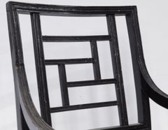 Viktorianischer Designer E W Godwin Aesthetic Movement Jappaned Abstrakter Elbow-Stuhl, viktorianisch