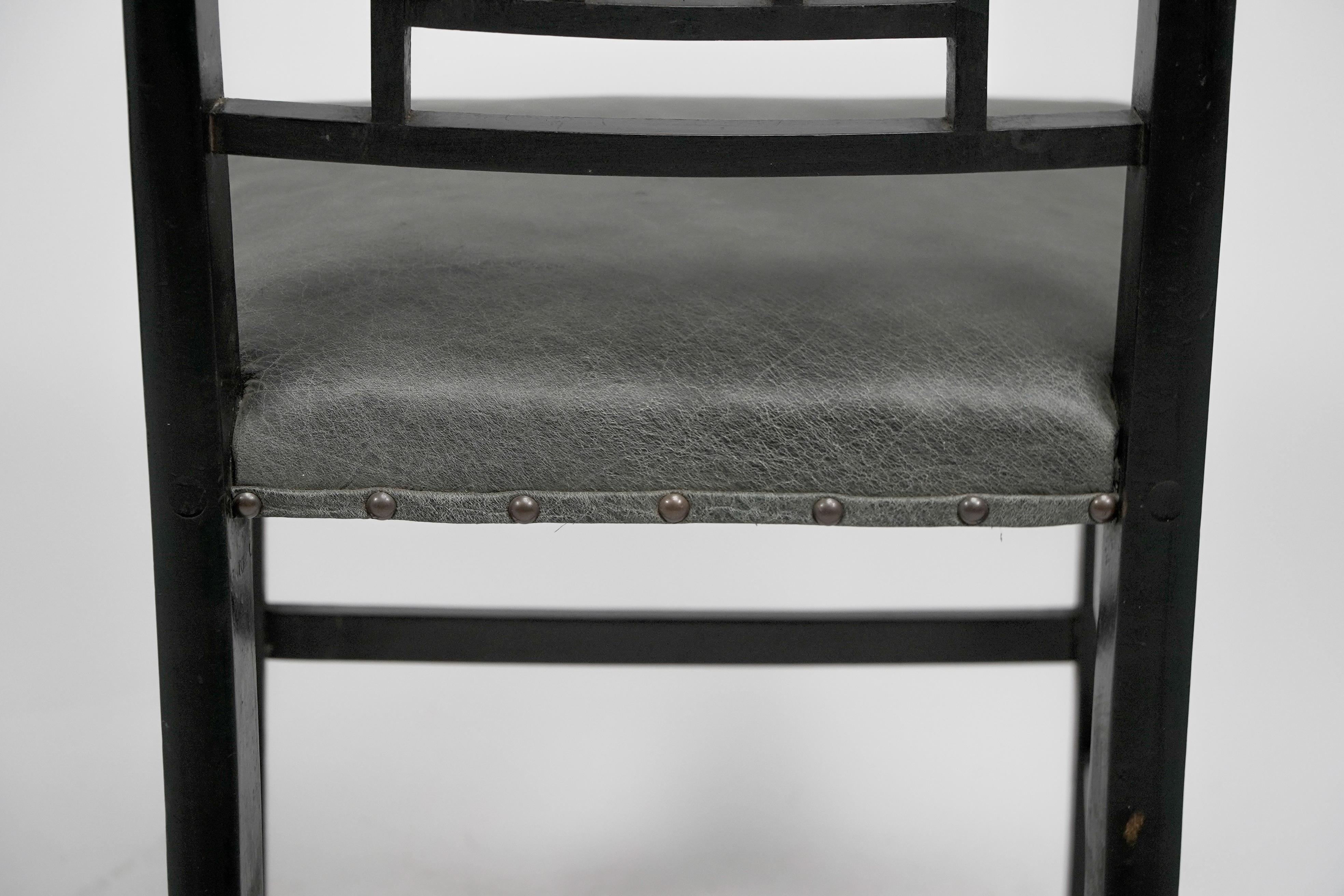 Walnut E W Godwin An Anglo-Japanese ebonized side chair professionally upholstered For Sale